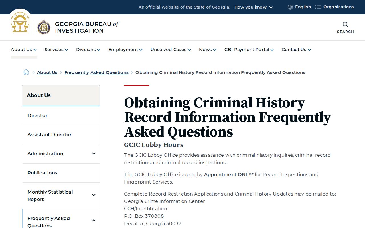 Georgia criminal-history guidance related to Macon County criminal dockets