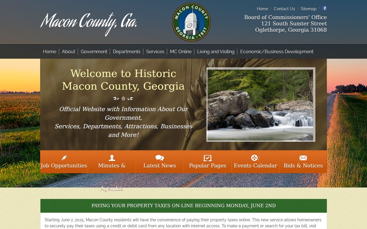 Macon County government page for local court docket access