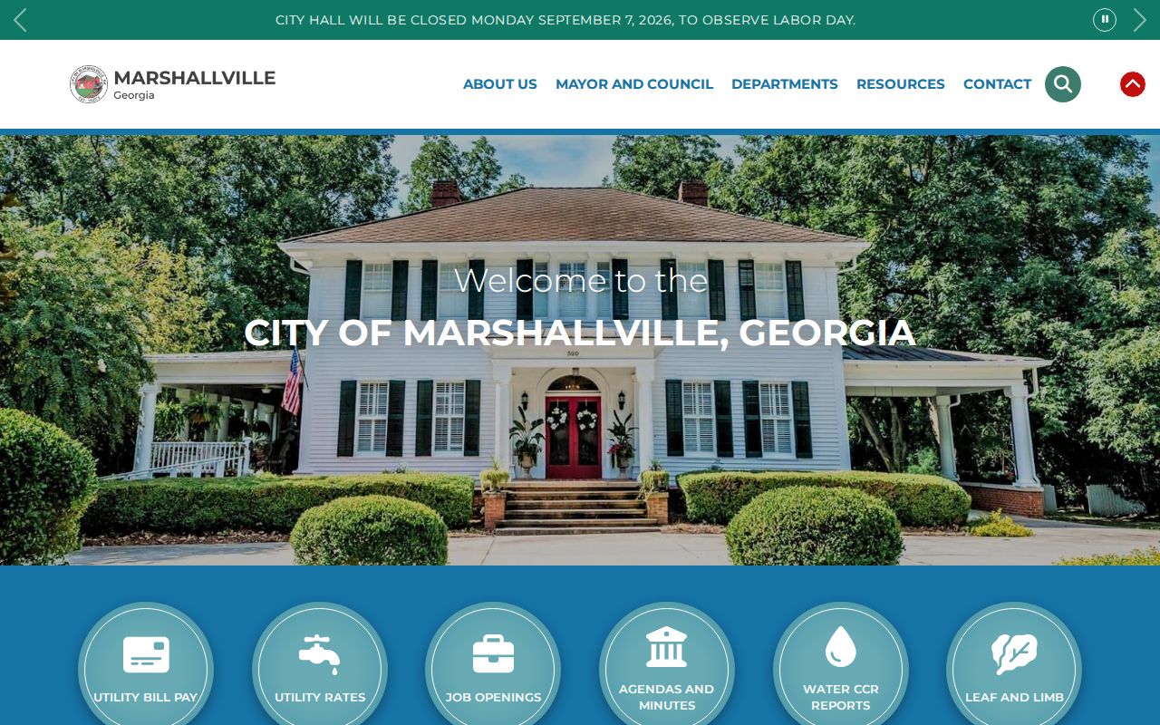 Marshallville court records and official city website