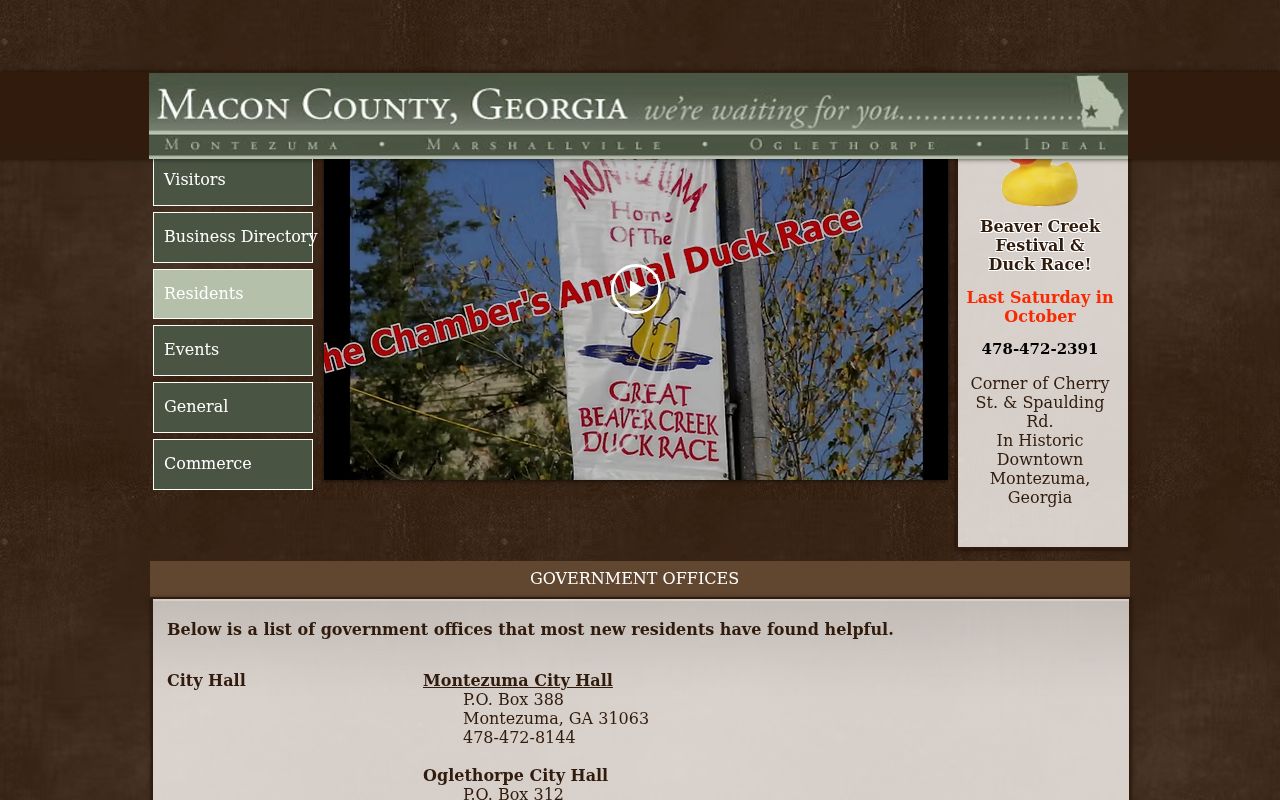 Montezuma court records and official Macon County city office directory