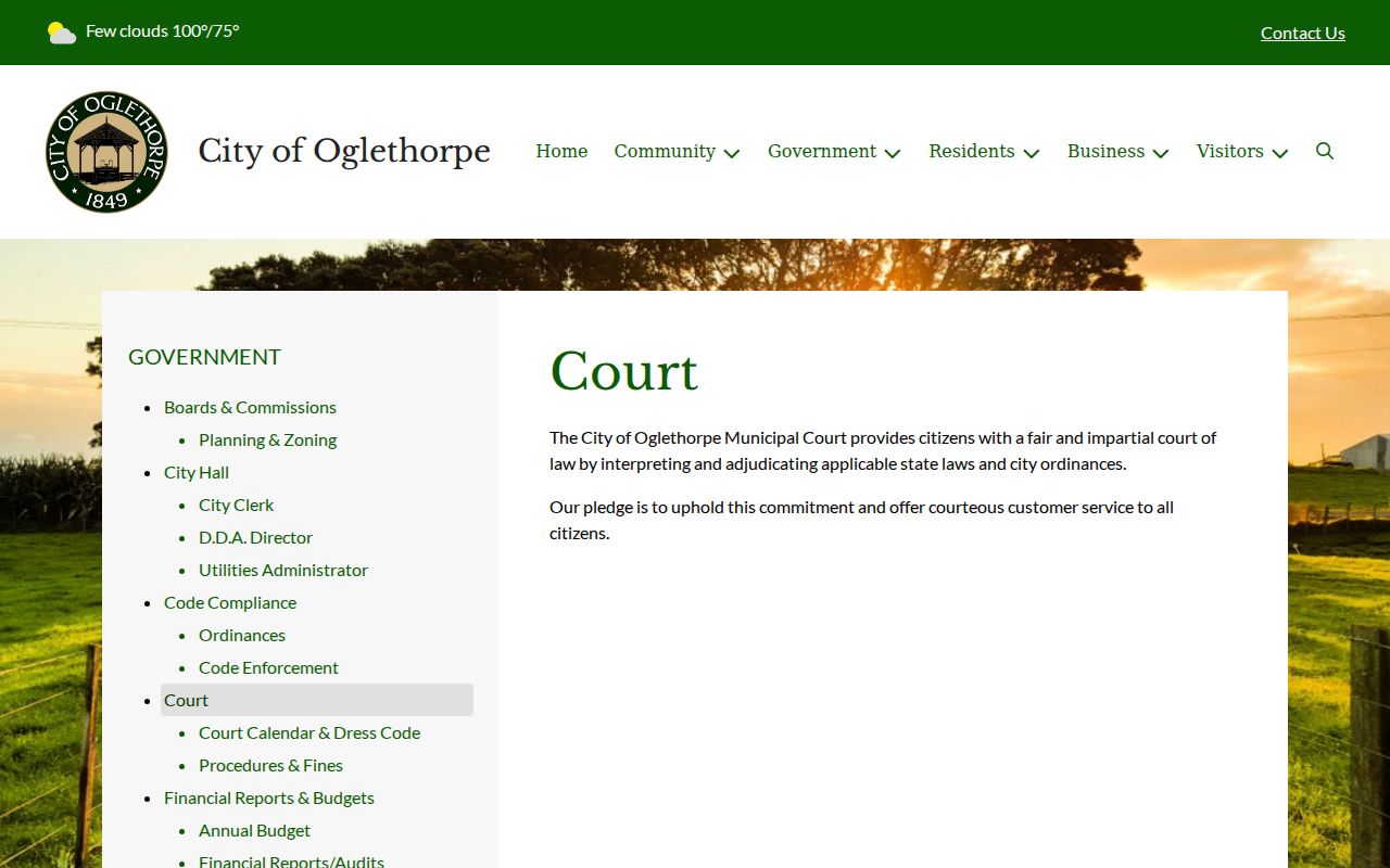 Oglethorpe court records and official Municipal Court information